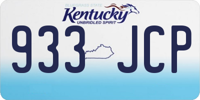 KY license plate 933JCP