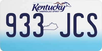KY license plate 933JCS