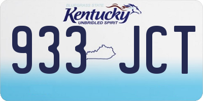 KY license plate 933JCT