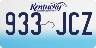 KY license plate 933JCZ