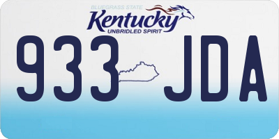 KY license plate 933JDA