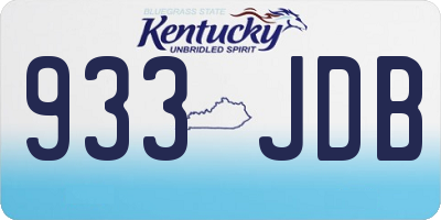 KY license plate 933JDB
