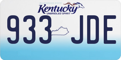 KY license plate 933JDE