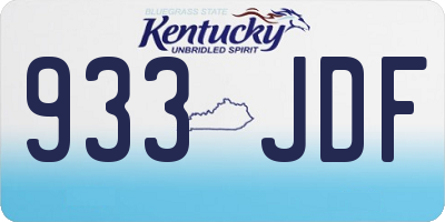 KY license plate 933JDF