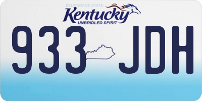 KY license plate 933JDH