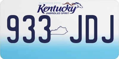 KY license plate 933JDJ