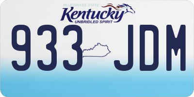 KY license plate 933JDM