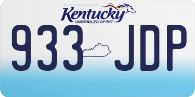 KY license plate 933JDP