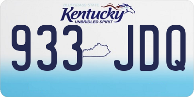 KY license plate 933JDQ