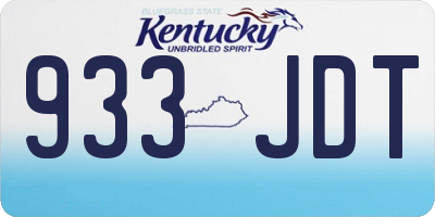 KY license plate 933JDT