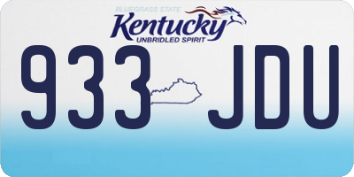 KY license plate 933JDU