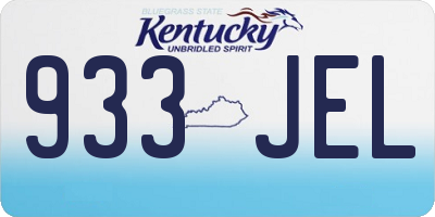 KY license plate 933JEL