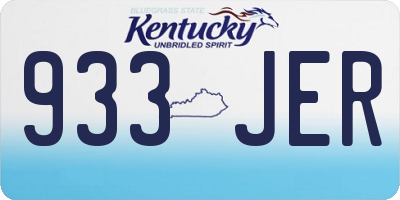 KY license plate 933JER