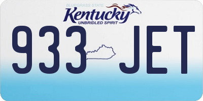 KY license plate 933JET
