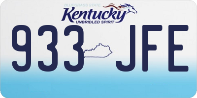 KY license plate 933JFE