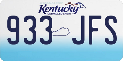 KY license plate 933JFS