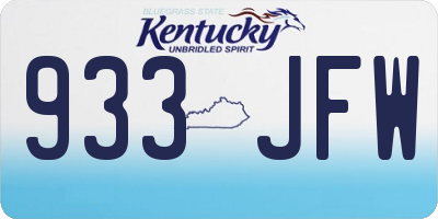KY license plate 933JFW