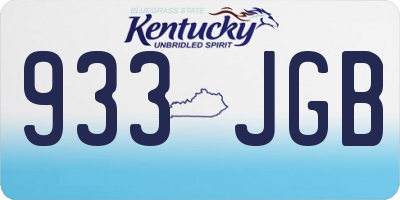 KY license plate 933JGB