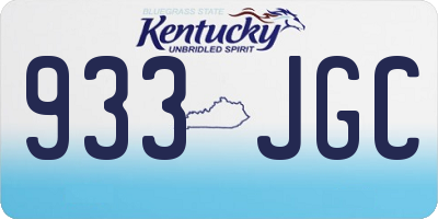 KY license plate 933JGC