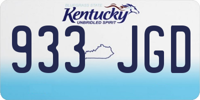KY license plate 933JGD