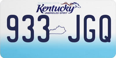 KY license plate 933JGQ
