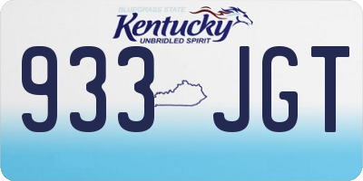 KY license plate 933JGT