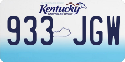 KY license plate 933JGW