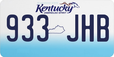 KY license plate 933JHB