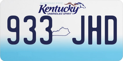 KY license plate 933JHD