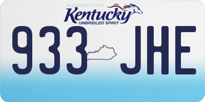 KY license plate 933JHE