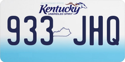 KY license plate 933JHQ