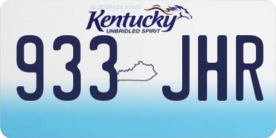KY license plate 933JHR