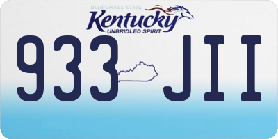 KY license plate 933JII