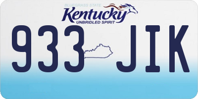 KY license plate 933JIK
