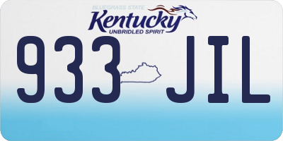 KY license plate 933JIL