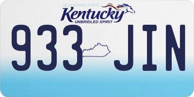 KY license plate 933JIN