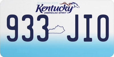 KY license plate 933JIO