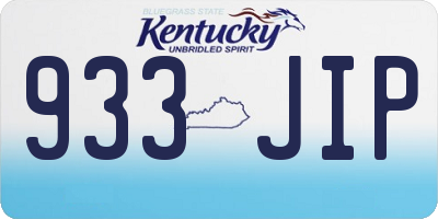 KY license plate 933JIP