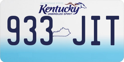 KY license plate 933JIT