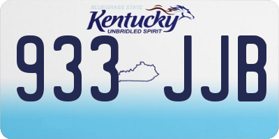 KY license plate 933JJB