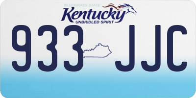 KY license plate 933JJC