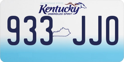 KY license plate 933JJO