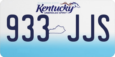 KY license plate 933JJS