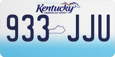 KY license plate 933JJU