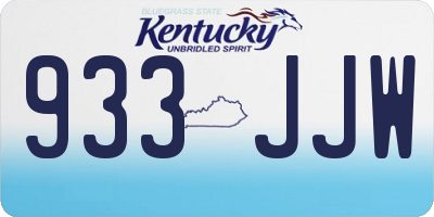 KY license plate 933JJW
