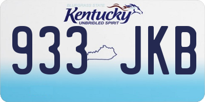 KY license plate 933JKB