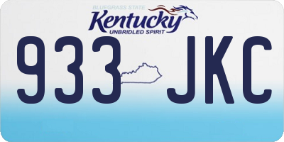 KY license plate 933JKC