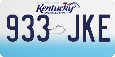 KY license plate 933JKE