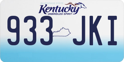 KY license plate 933JKI