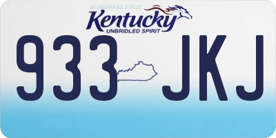 KY license plate 933JKJ